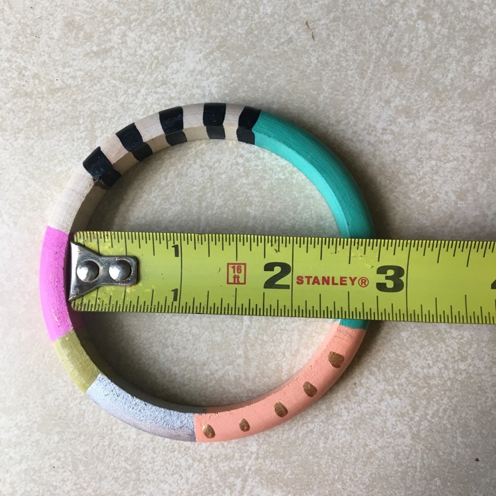 Beautiful Hand Painted Wooden Bracelets - Pair - Picture 5 of 5